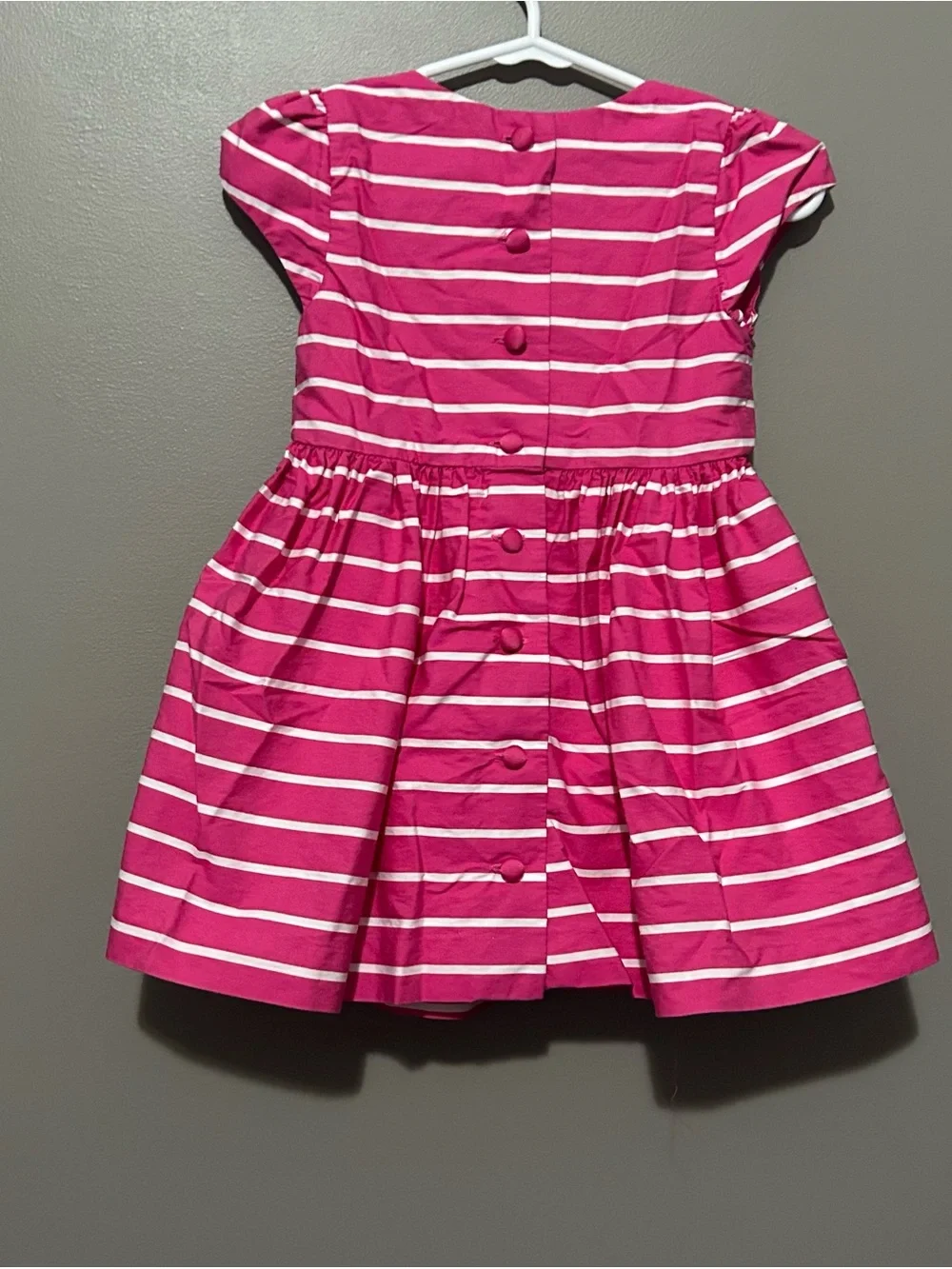 Ralph Lauren Fuchsia and White Striped Fit-and-Flare Dress